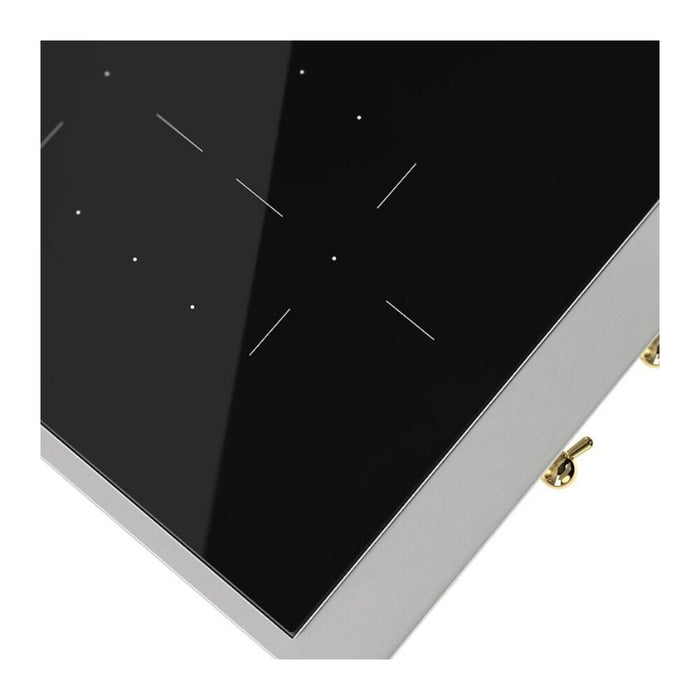 ILVE UHCPI486N Nostalgie II 48 inch Built-In Induction Rangetop with 6 Elements (Stainless Steel, Brass)