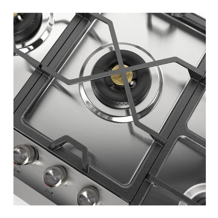 ILVE UHCPMT125 Panoramagic 48 inch Built-In Gas Cooktop with Total Black Brass Burners, in Stainless Steel