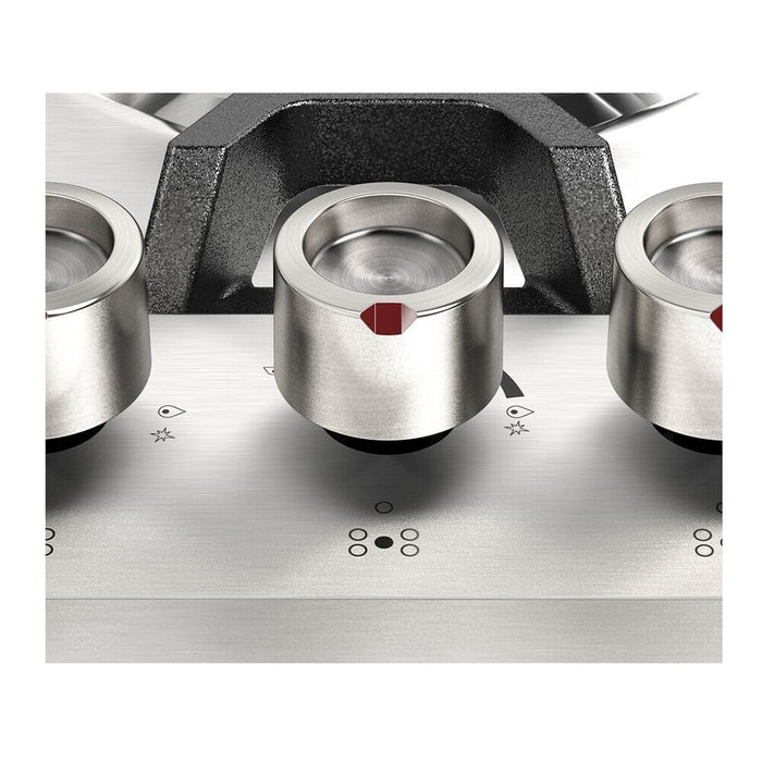 ILVE UHCPMT125 Panoramagic 48 inch Built-In Gas Cooktop with Total Black Brass Burners, in Stainless Steel