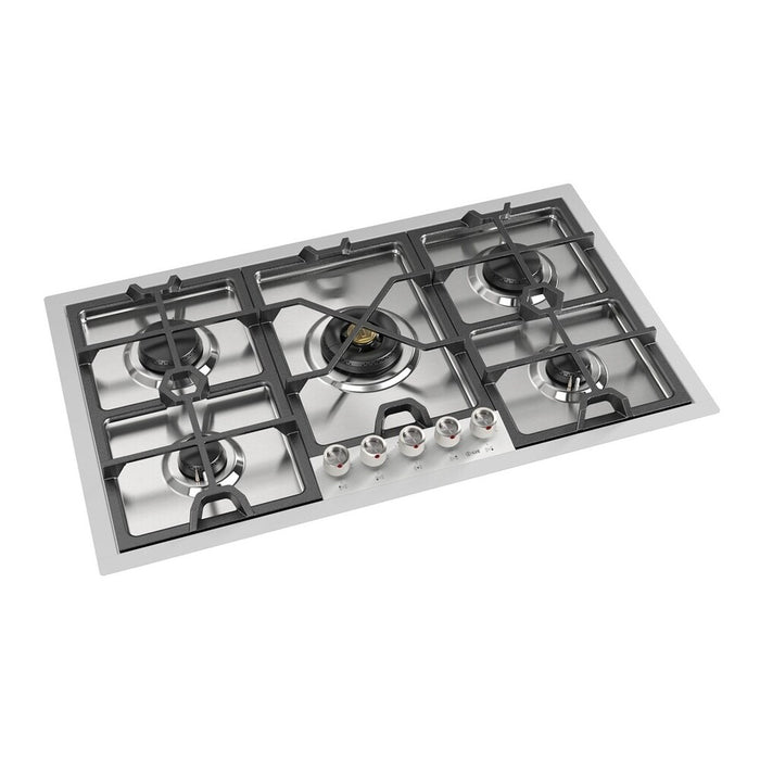 ILVE UHCPMT95 Panoramagic 36 inch Built-In Gas Cooktop with 5 Burners, in Stainless Steel