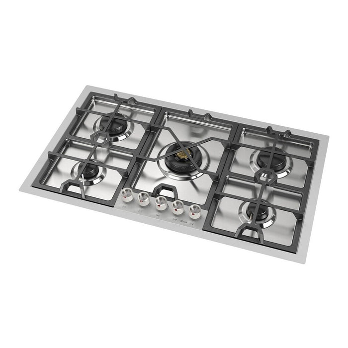 ILVE UHCPMT95 Panoramagic 36 inch Built-In Gas Cooktop with 5 Burners, in Stainless Steel