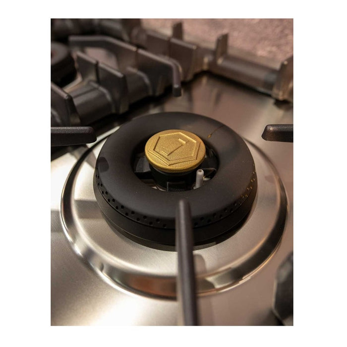 ILVE UHCPT125 Professional Plus II 48 inch Built-In Gas Cooktop with Total Black Brass Burners, in Stainless Steel