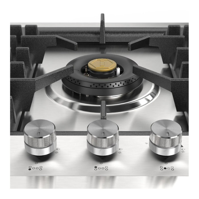ILVE UHCPT125 Professional Plus II 48 inch Built-In Gas Cooktop with Total Black Brass Burners, in Stainless Steel