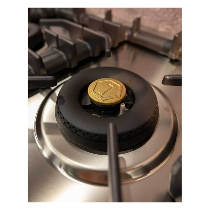 ILVE UHCPT125 Professional Plus II 48 inch Built-In Gas Cooktop with Total Black Brass Burners, in Stainless Steel