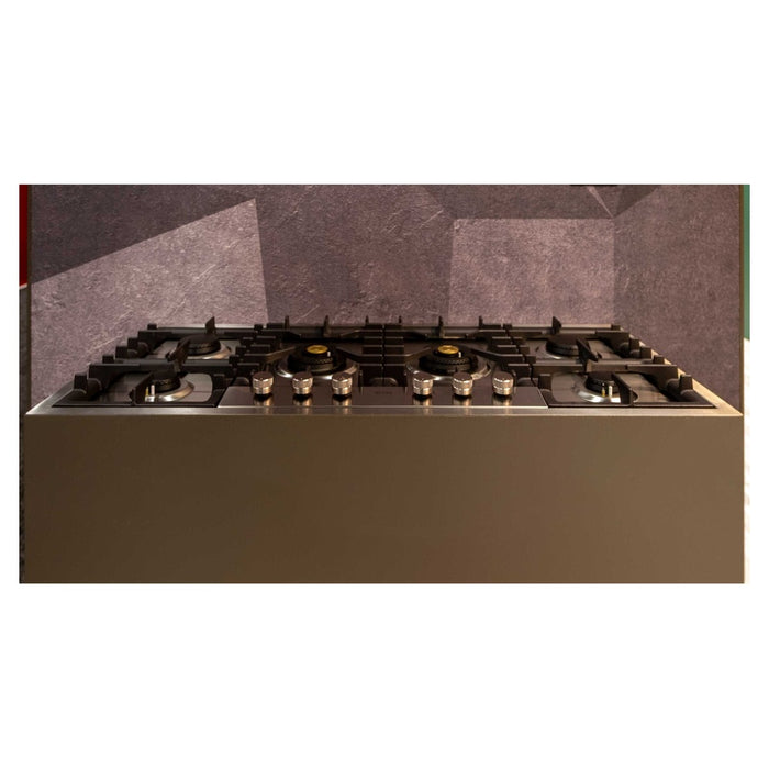 ILVE UHCPT125 Professional Plus II 48 inch Built-In Gas Cooktop with Total Black Brass Burners, in Stainless Steel