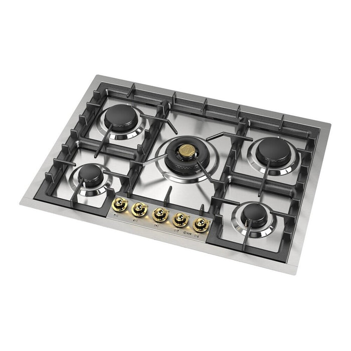 ILVE UHCPT75N Nostalgie II 30 inch Built-In Gas Cooktop with 5 Burners, in Stainless Steel