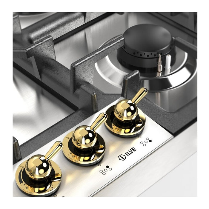 ILVE UHCPT75N Nostalgie II 30 inch Built-In Gas Cooktop with 5 Burners, in Stainless Steel