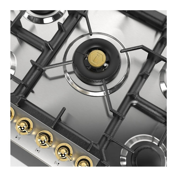 ILVE UHCPT75N Nostalgie II 30 inch Built-In Gas Cooktop with 5 Burners, in Stainless Steel