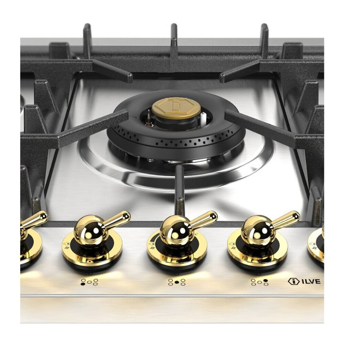 ILVE UHCPT75N Nostalgie II 30 inch Built-In Gas Cooktop with 5 Burners, in Stainless Steel