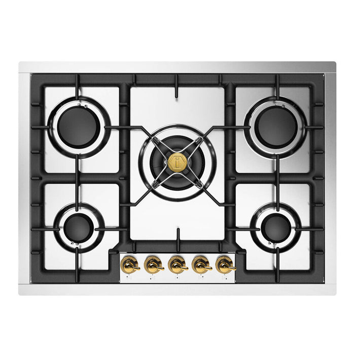 ILVE UHCPT75N Nostalgie II 30 inch Built-In Gas Cooktop with 5 Burners, in Stainless Steel