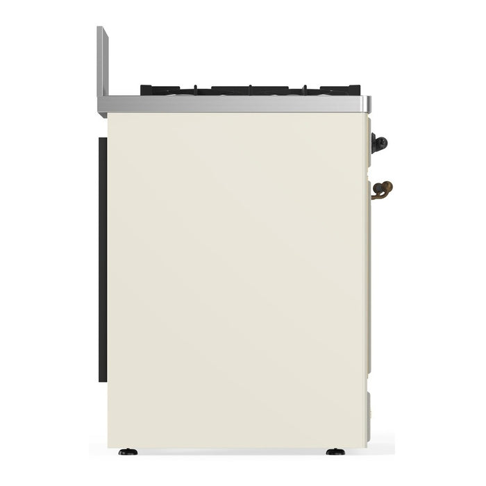 ILVE UM30N Majestic III 30 inch Dual Fuel Range with 5 Black Brass Burners (UM30NR3)