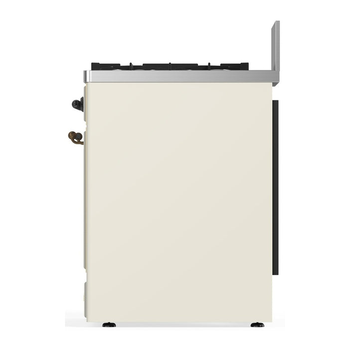 ILVE UM30N Majestic III 30 inch Dual Fuel Range with 5 Black Brass Burners (UM30QNR3)