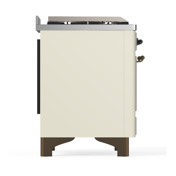 ILVE UM36F Majestic III 36 inch Dual Fuel Range with 6 Black Brass Burners, Griddle (UM36FNR3)