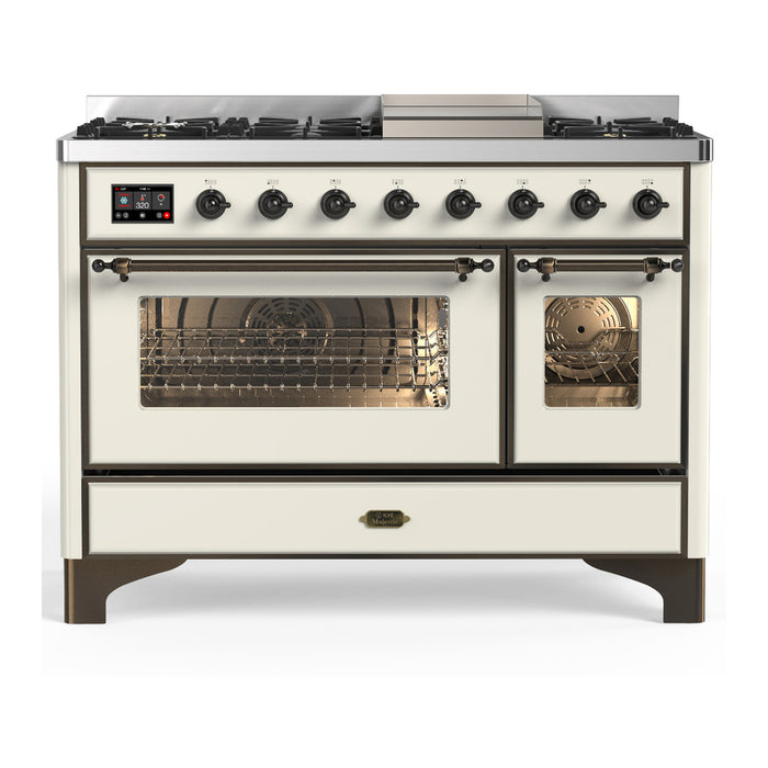 ILVE UM48F Majestic III 48 inch Dual Fuel Range with 8 Burners, Griddle  (UM48FNR3)