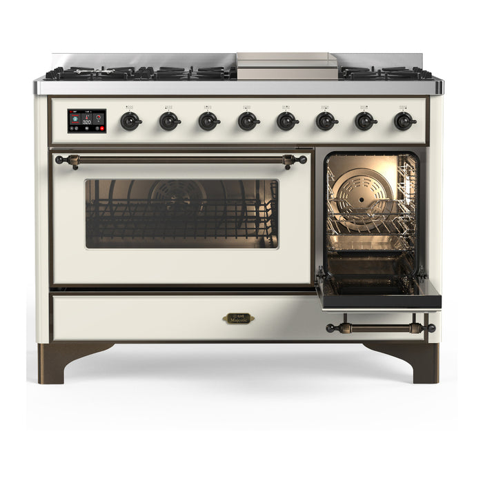 ILVE UM48F Majestic III 48 inch Dual Fuel Range with 8 Burners, Griddle  (UM48FNR3)