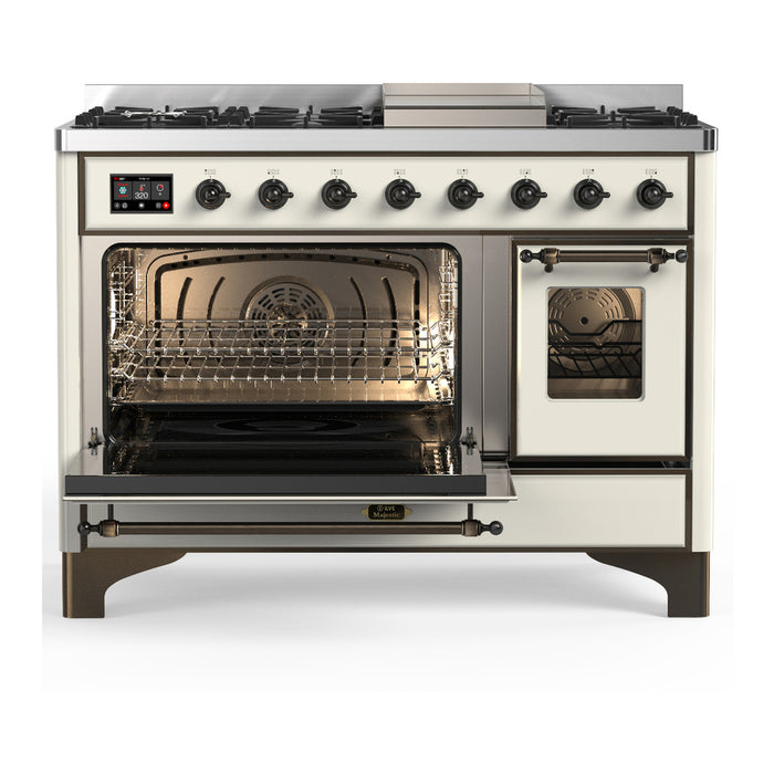 ILVE UM48F Majestic III 48 inch Dual Fuel Range with 8 Burners, Griddle  (UM48FNR3)