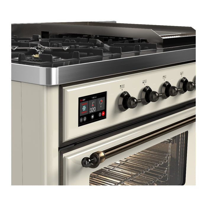 ILVE UM48F Majestic III 48 inch Dual Fuel Range with 8 Burners, Griddle  (UM48FNR3)