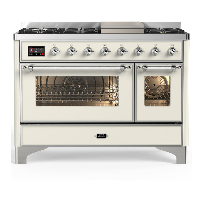ILVE UM48F Majestic III 48 inch Dual Fuel Range with 8 Burners, Griddle  (UM48FNR3)