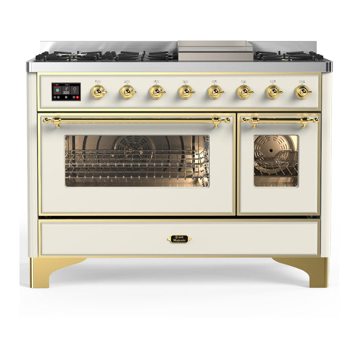 ILVE UM48F Majestic III 48 inch Dual Fuel Range with 8 Burners, Griddle  (UM48FNR3)