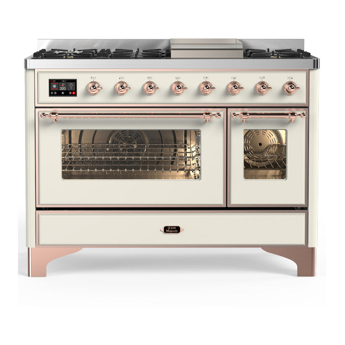 ILVE UM48F Majestic III 48 inch Dual Fuel Range with 8 Burners, Griddle  (UM48FNR3)