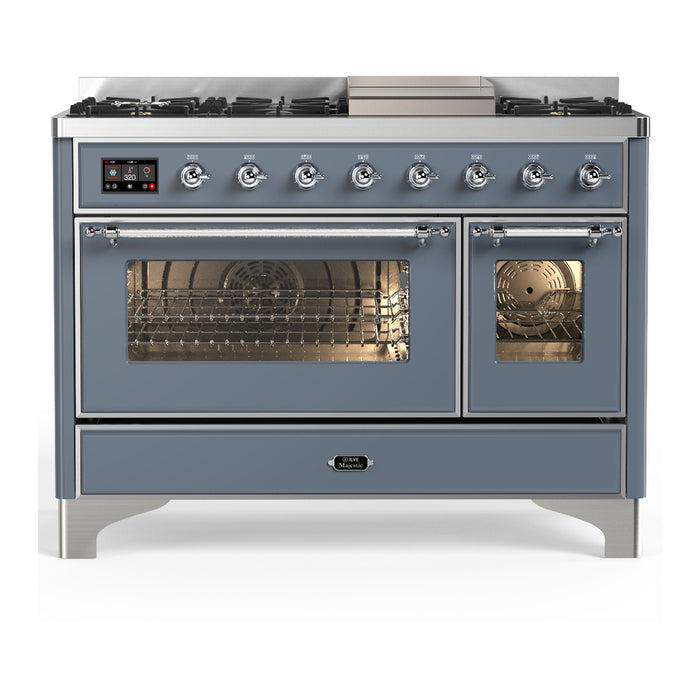 ILVE UM48F Majestic III 48 inch Dual Fuel Range with 8 Burners, Griddle  (UM48FNR3)