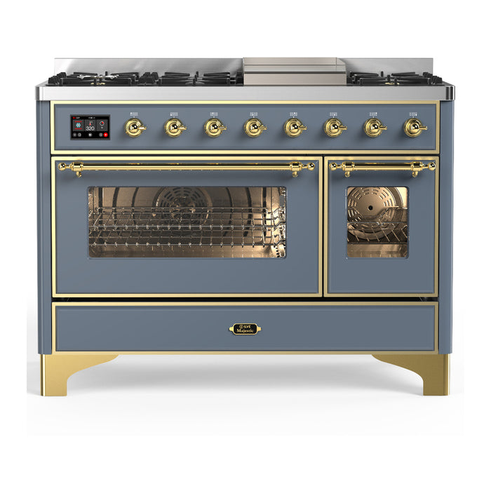 ILVE UM48F Majestic III 48 inch Dual Fuel Range with 8 Burners, Griddle  (UM48FNR3)