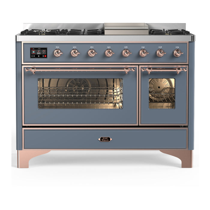 ILVE UM48F Majestic III 48 inch Dual Fuel Range with 8 Burners, Griddle  (UM48FNR3)