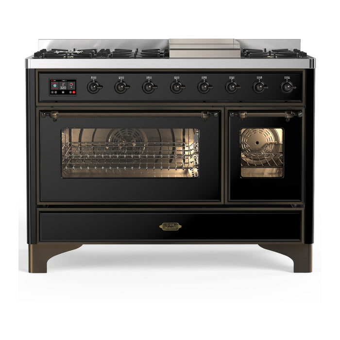 ILVE UM48F Majestic III 48 inch Dual Fuel Range with 8 Burners, Griddle  (UM48FNR3)