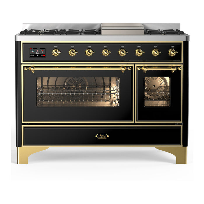 ILVE UM48F Majestic III 48 inch Dual Fuel Range with 8 Burners, Griddle  (UM48FNR3)