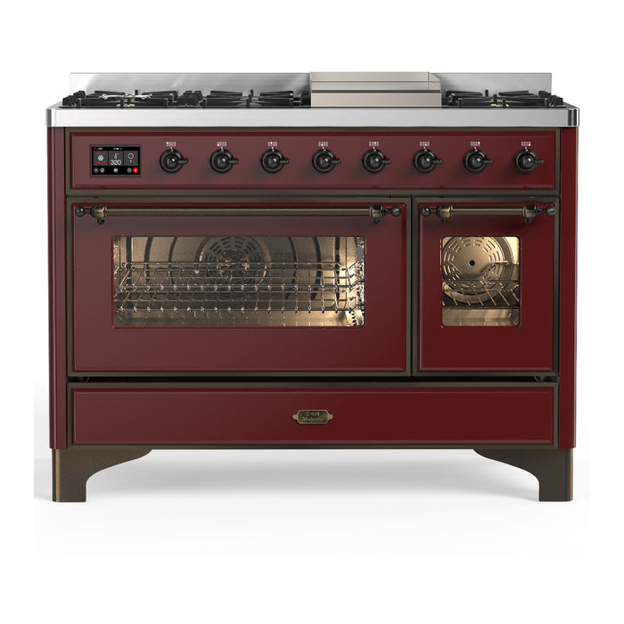 ILVE UM48F Majestic III 48 inch Dual Fuel Range with 8 Burners, Griddle  (UM48FNR3)
