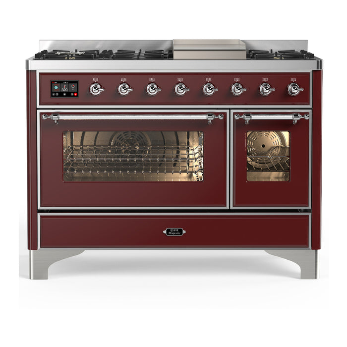 ILVE UM48F Majestic III 48 inch Dual Fuel Range with 8 Burners, Griddle  (UM48FNR3)