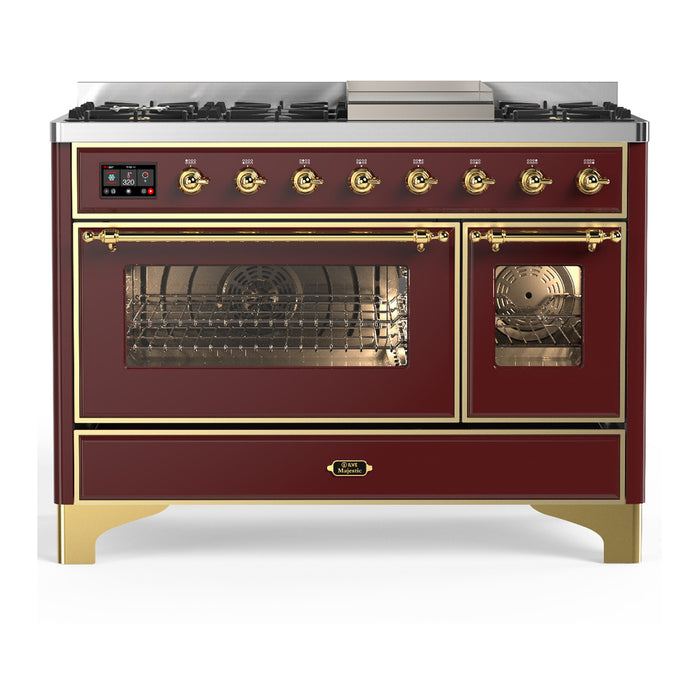 ILVE UM48F Majestic III 48 inch Dual Fuel Range with 8 Burners, Griddle  (UM48FNR3)