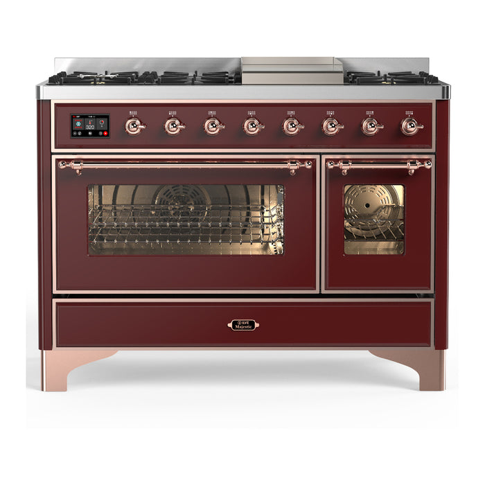 ILVE UM48F Majestic III 48 inch Dual Fuel Range with 8 Burners, Griddle  (UM48FNR3)