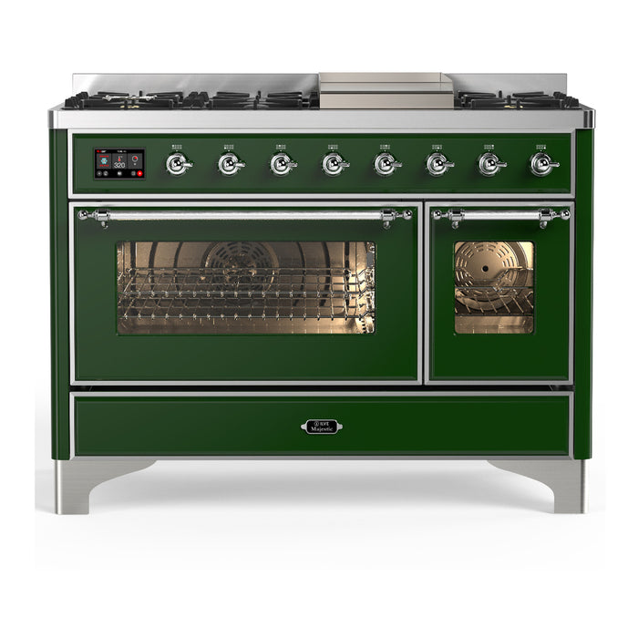 ILVE UM48F Majestic III 48 inch Dual Fuel Range with 8 Burners, Griddle  (UM48FNR3)