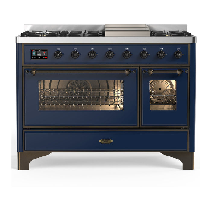 ILVE UM48F Majestic III 48 inch Dual Fuel Range with 8 Burners, Griddle  (UM48FNR3)