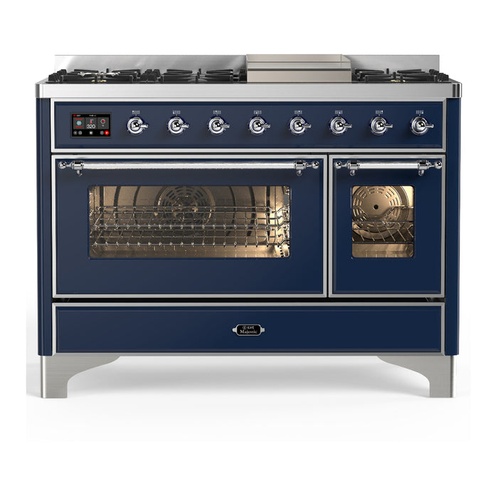 ILVE UM48F Majestic III 48 inch Dual Fuel Range with 8 Burners, Griddle  (UM48FNR3)