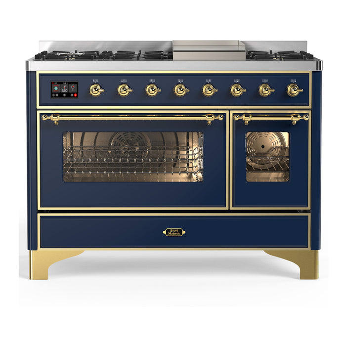 ILVE UM48F Majestic III 48 inch Dual Fuel Range with 8 Burners, Griddle  (UM48FNR3)