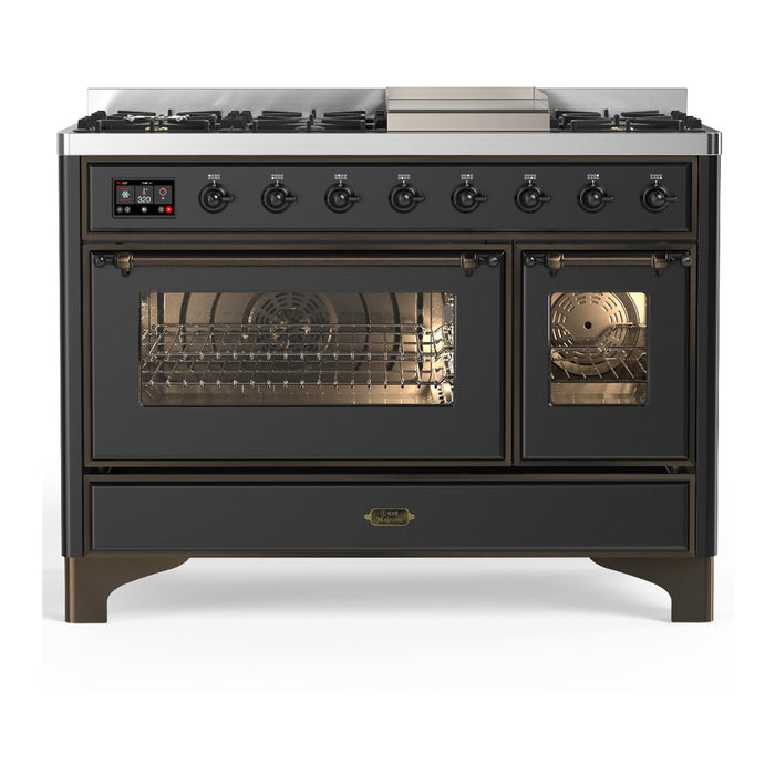ILVE UM48F Majestic III 48 inch Dual Fuel Range with 8 Burners, Griddle  (UM48FNR3)