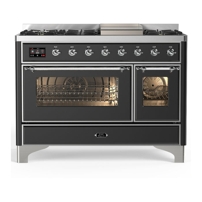 ILVE UM48F Majestic III 48 inch Dual Fuel Range with 8 Burners, Griddle  (UM48FNR3)