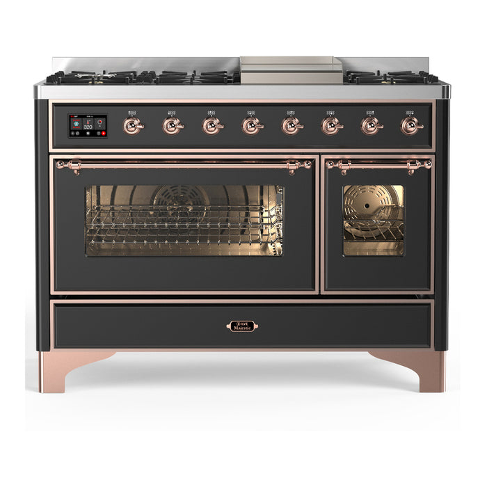 ILVE UM48F Majestic III 48 inch Dual Fuel Range with 8 Burners, Griddle  (UM48FNR3)