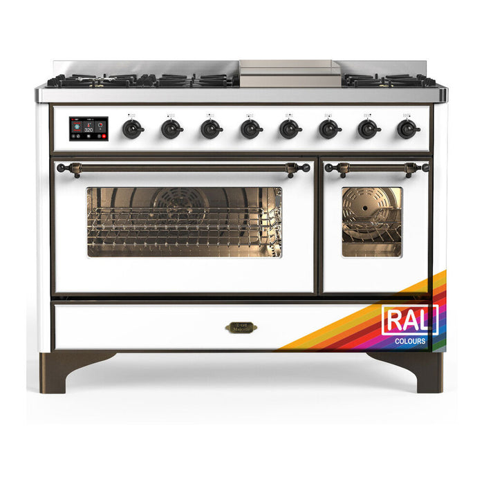 ILVE UM48F Majestic III 48 inch Dual Fuel Range with 8 Burners, Griddle  (UM48FNR3)