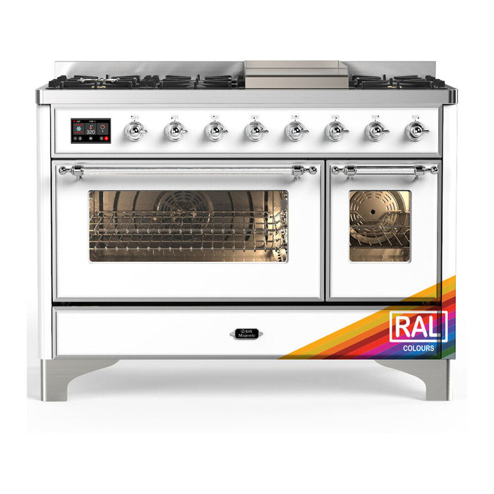 ILVE UM48F Majestic III 48 inch Dual Fuel Range with 8 Burners, Griddle  (UM48FNR3)