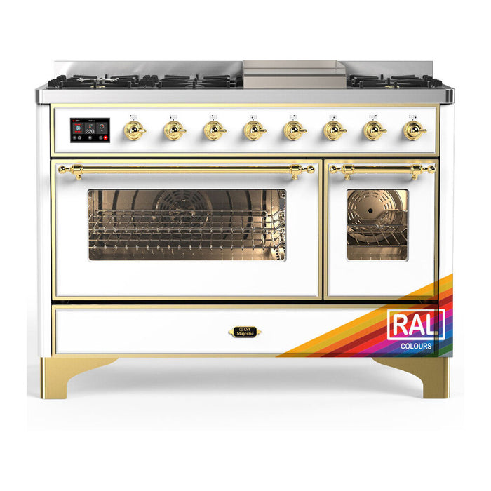 ILVE UM48F Majestic III 48 inch Dual Fuel Range with 8 Burners, Griddle  (UM48FNR3)
