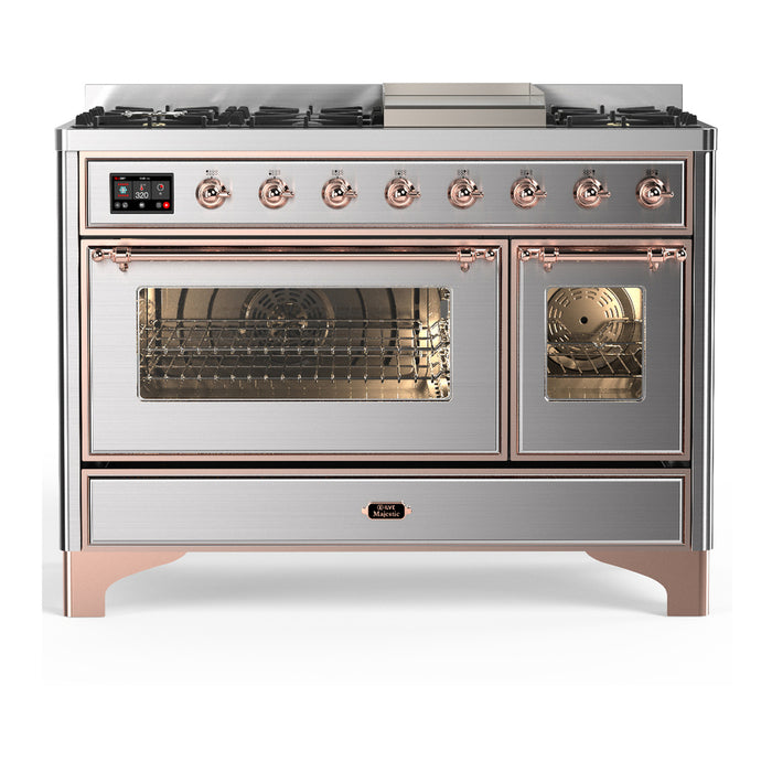 ILVE UM48F Majestic III 48 inch Dual Fuel Range with 8 Burners, Griddle  (UM48FNR3)