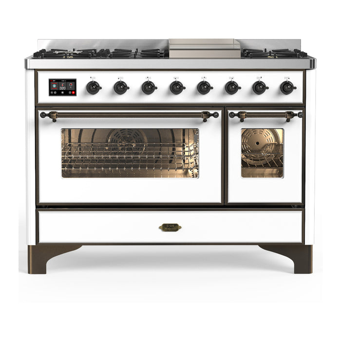 ILVE UM48F Majestic III 48 inch Dual Fuel Range with 8 Burners, Griddle  (UM48FNR3)
