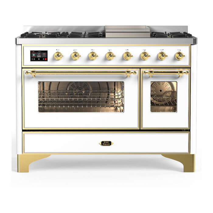 ILVE UM48F Majestic III 48 inch Dual Fuel Range with 8 Burners, Griddle  (UM48FNR3)