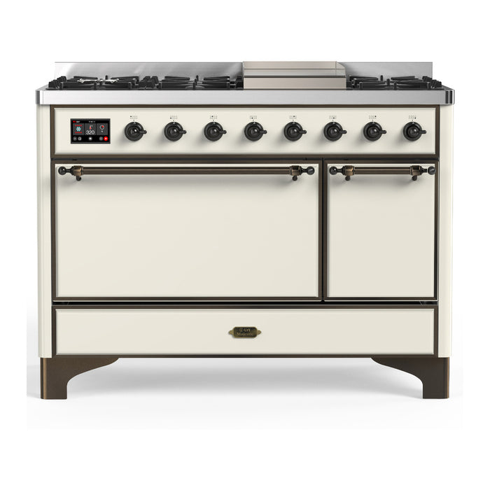 ILVE UM48F Majestic III 48 inch Dual Fuel Range with 8 Burners, Griddle (UM48FQNR3)