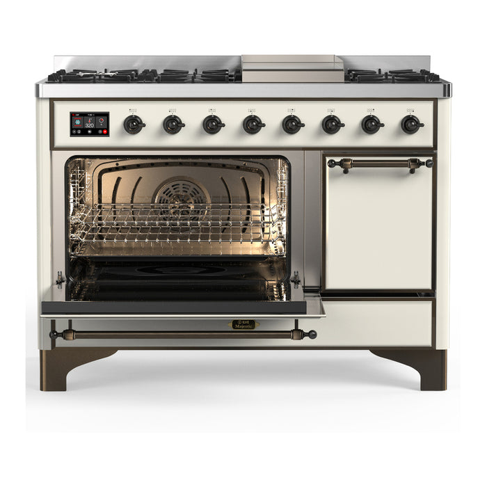 ILVE UM48F Majestic III 48 inch Dual Fuel Range with 8 Burners, Griddle (UM48FQNR3)