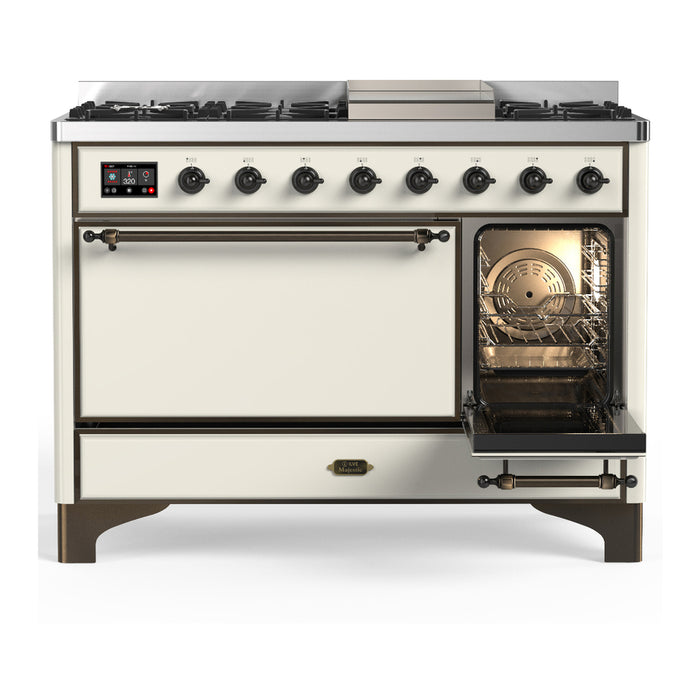ILVE UM48F Majestic III 48 inch Dual Fuel Range with 8 Burners, Griddle (UM48FQNR3)