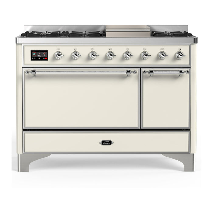 ILVE UM48F Majestic III 48 inch Dual Fuel Range with 8 Burners, Griddle (UM48FQNR3)